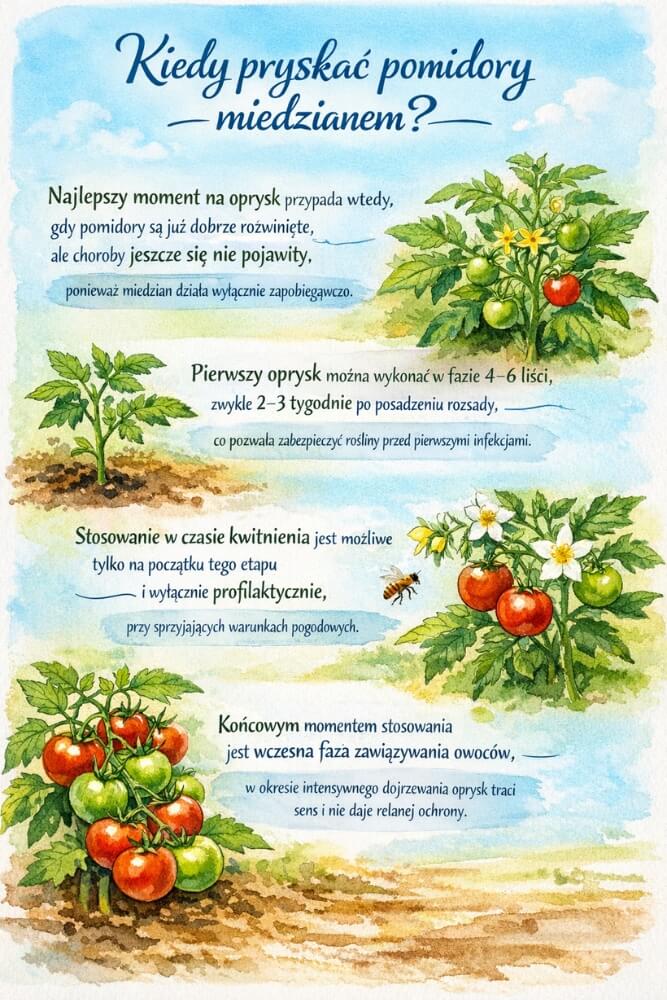 kiedy pryskać pomidory miedzianem - najlepszy moment