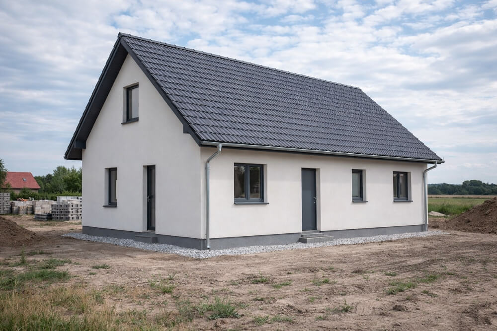 prosta bryła budynku w realizacji domu pod klucz