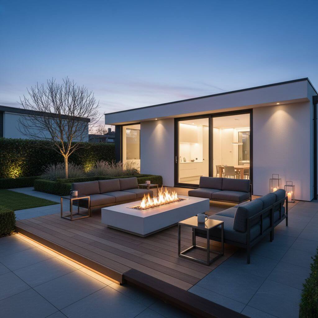 Inspiracje - miejsce na ognisko w ogrodzie. Ognisko na gaz Ognisko ogrodowe na gaz LPG