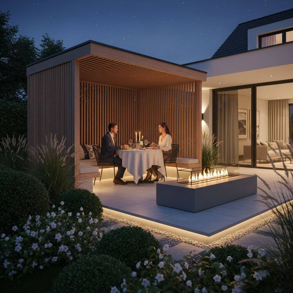 Ognisko na bioetanol w ogrodzie Inspiracje - miejsce na ognisko w ogrodzie palące się na bioetanol