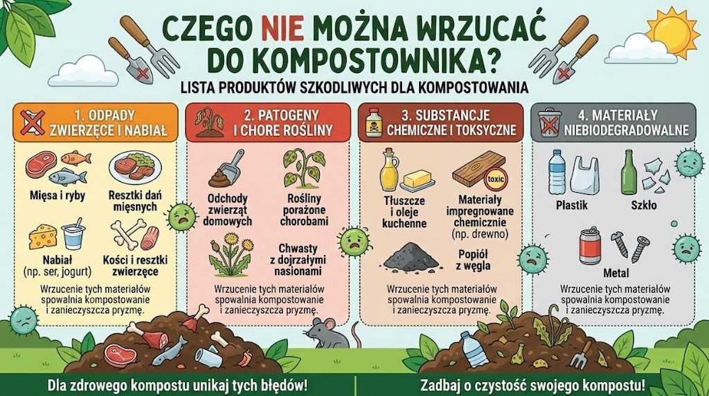 jak zrobić kompostownik i czego do niego nie dawać 