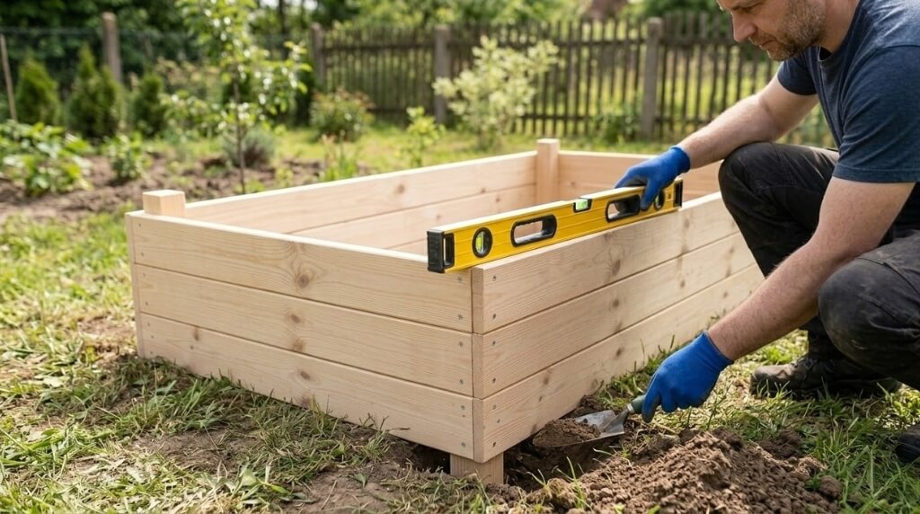 jak zrobić skrzynie na warzywa stabilną i równą