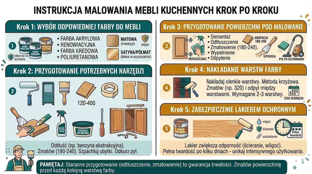 malowanie mebli kuchennych krok po kroku 