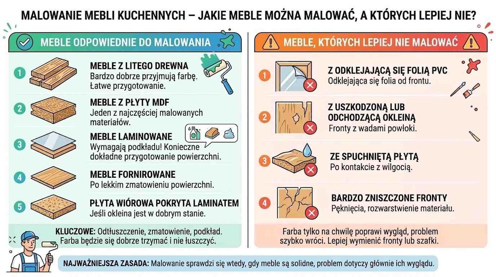 malowanie mebli kuchennych - które się nadają, a które nie 