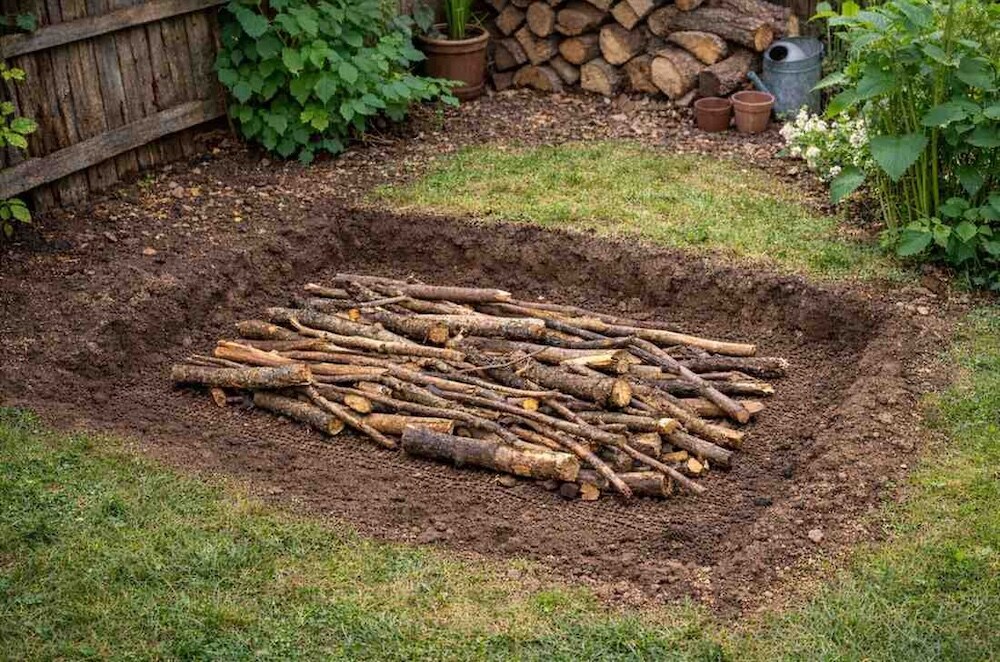 kompostownik z palet - budowa podłoża kompostownik z palet - podłoże