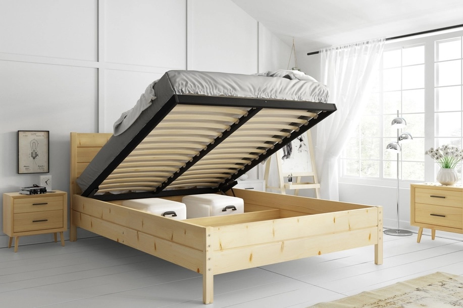 łóżko ze schowkiem pod materacem 