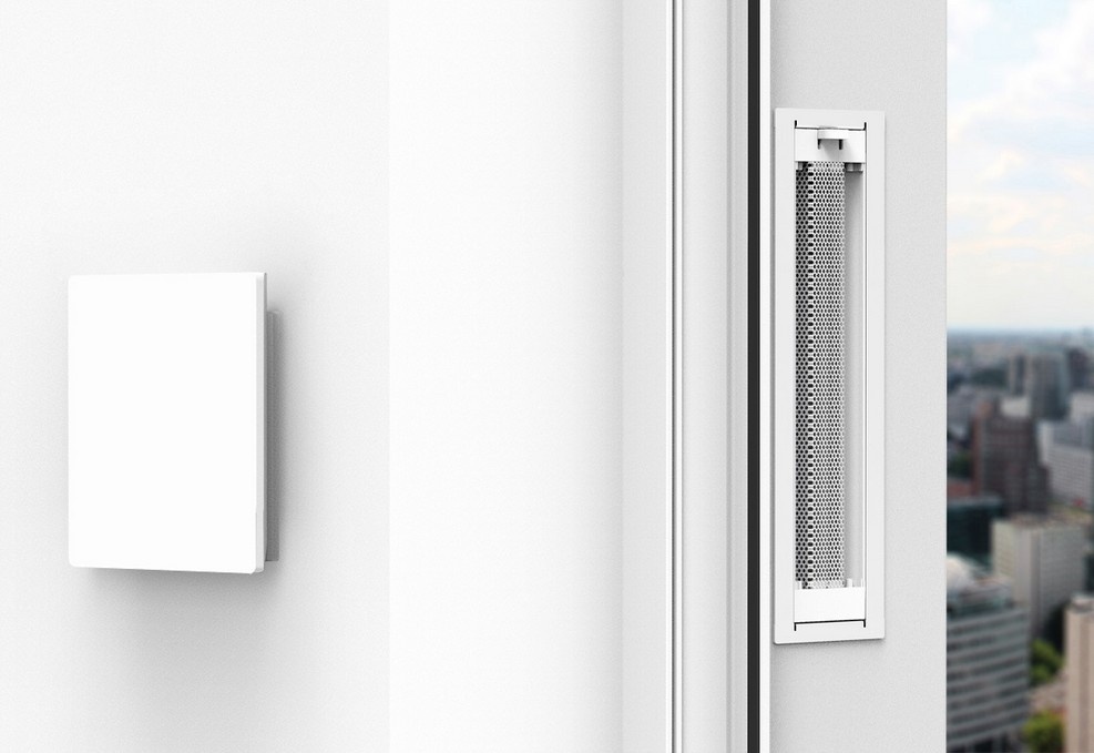 nowoczesny glifowy nawiewnik ścienny Puro E marki Brevis