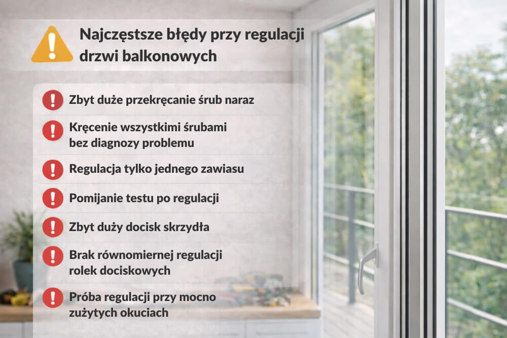 regulacja drzwi balkonowych - najczęstsze błędy