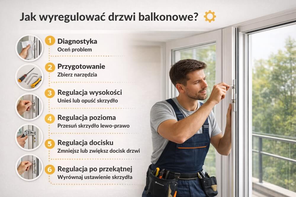 regulacja drzwi balkonowych - etapy