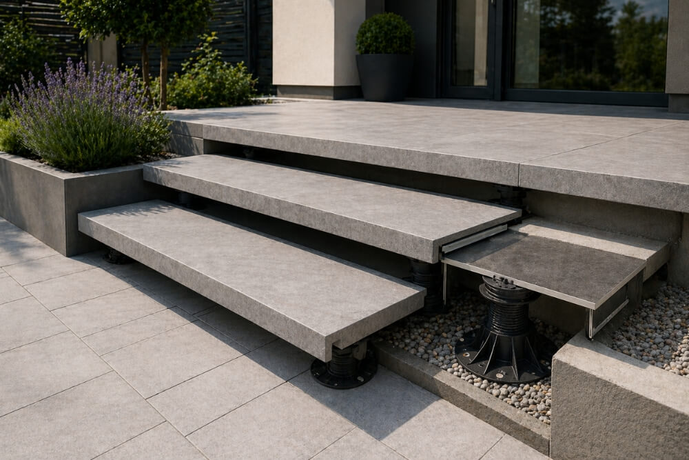 schody zewnętrzne wentylowane na wspornikach