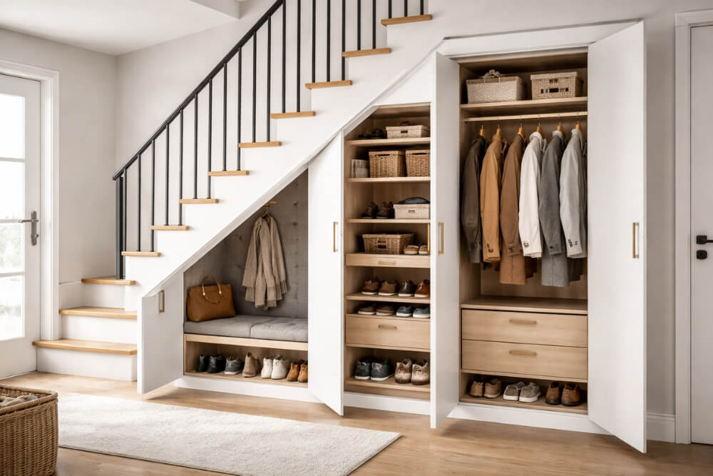 zabudowy pod schodami na przykładzie szafy