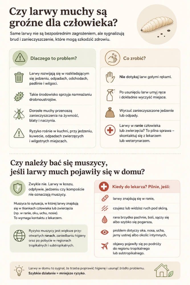 larwa muchy a zagrożenie dla człowieka
