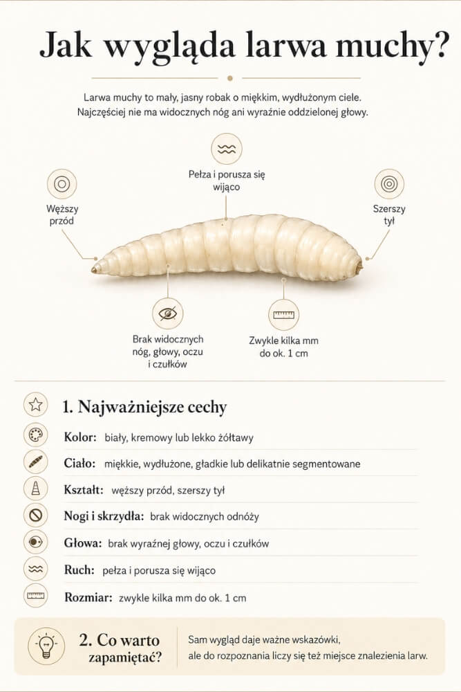 larwa muchy - wygląd