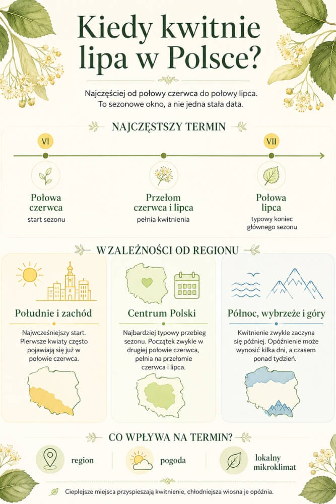 kiedy kwitnie lipa w polsce - najczęstszy termin