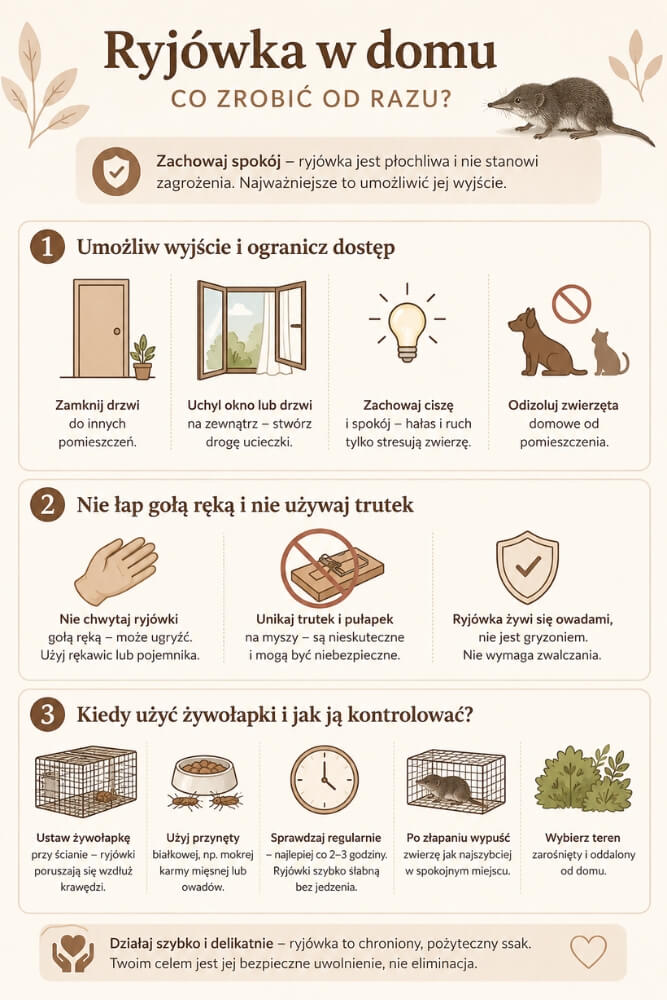 ryjówka w domu - szybka akcja ratunkowa co zrobić od razu gdy pojawi się ryjówka w domu