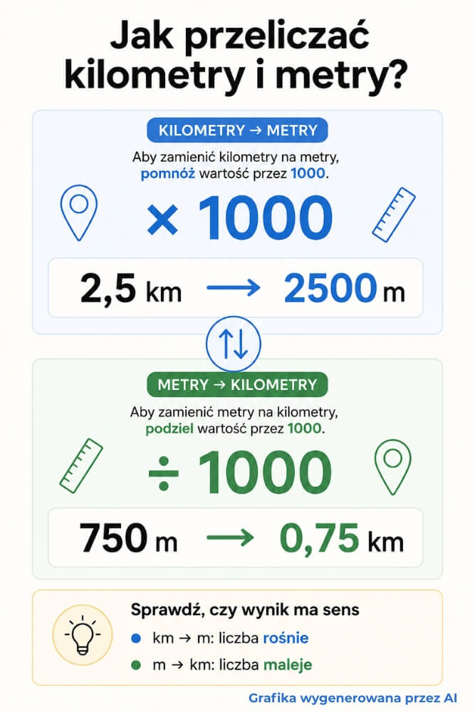 1 km ile to m - przelicznik km na m i m na km