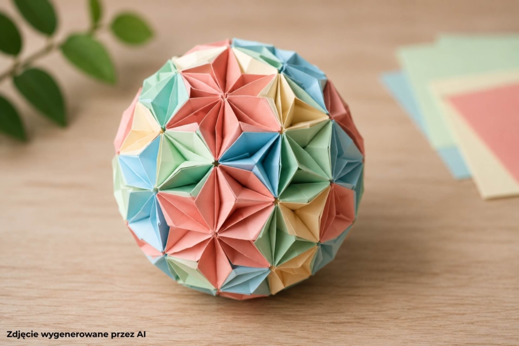 co można zrobić z papieru na przykładzie modułowej kuli origami