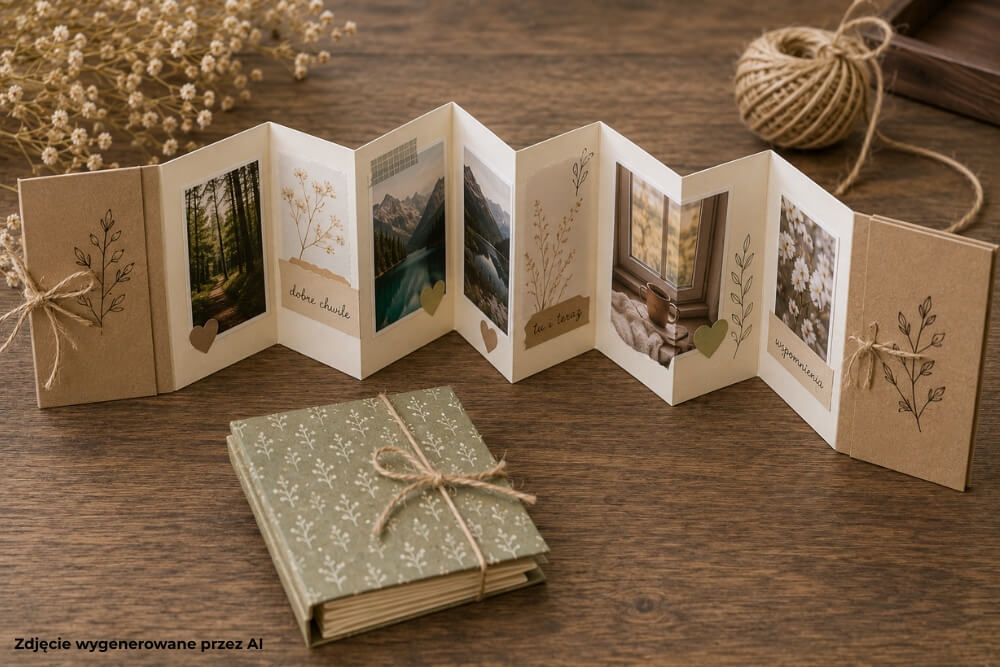 papierowy mini album harmonijkowy 