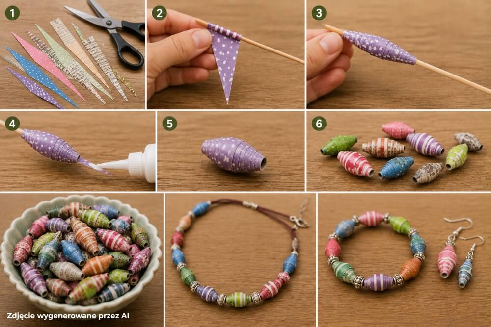 koraliki z papieru diy